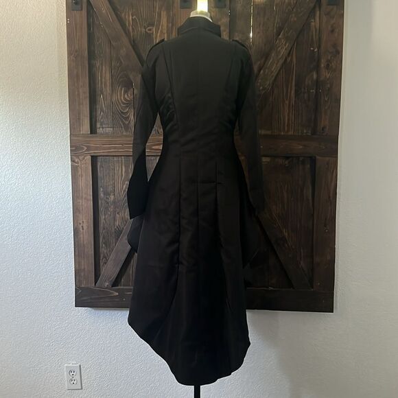 Vampire Viking Overcoat Dress  Solid Mock Neck Halloween Costume Steampu… - Picture 5 of 13